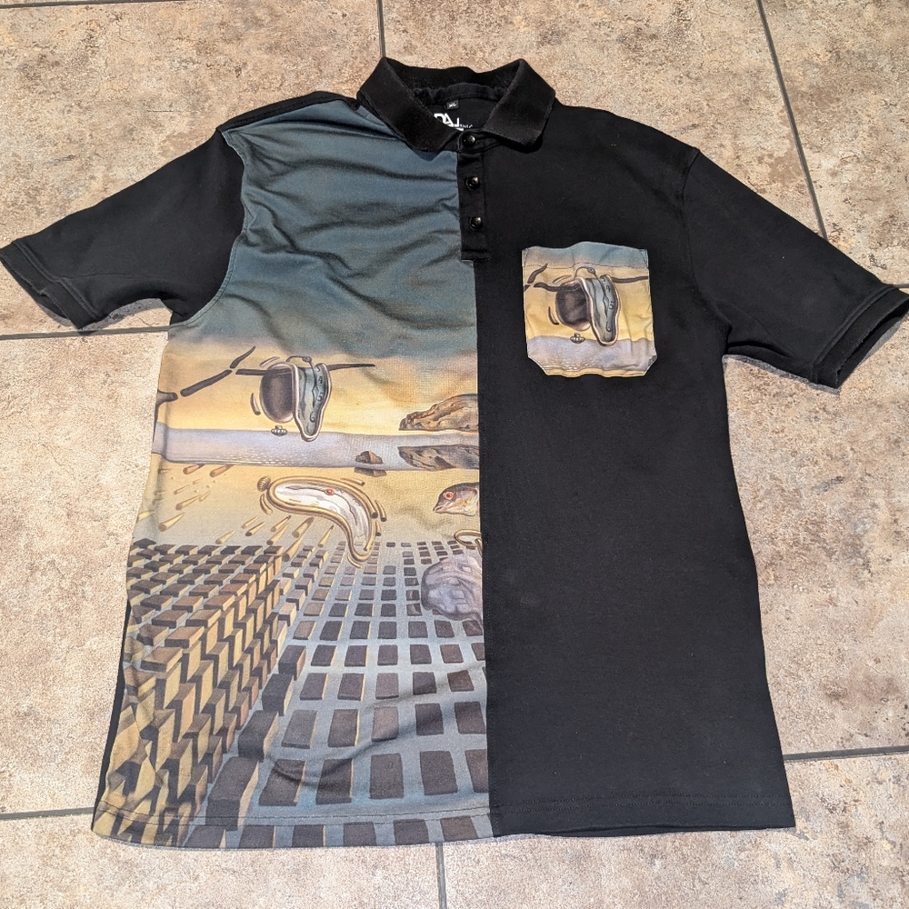 Salvador Dali  Disintegration Mens Medium Polo Ladies Large